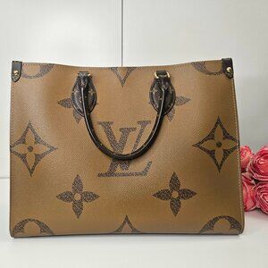 Authentic Louis Vuitton On The Go MM Monogram Reverse Two way Bag
